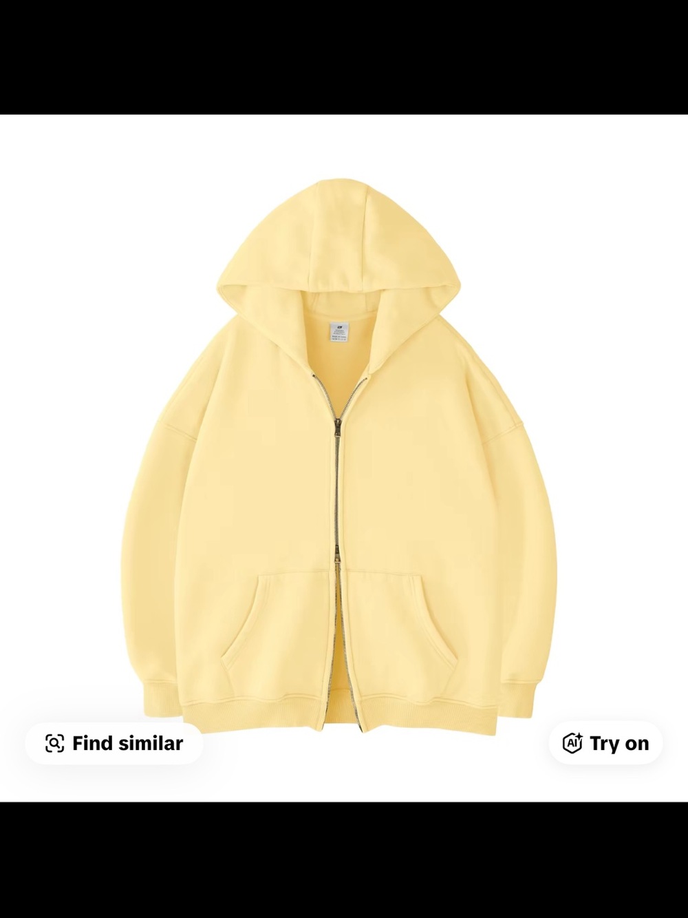 Faiable Unisex Oversized Butter Yellow -Zip Up Hoodie